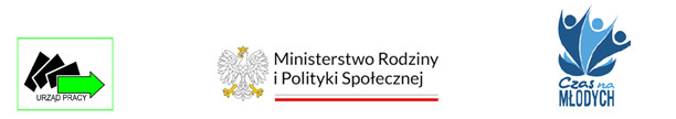 Grafika zawierająca Logotyp Powiatowego Urzędu Pracy, Logotyp Ministerstwa Rodziny i Polityki społecznej oraz logotyp programu czas na młodych